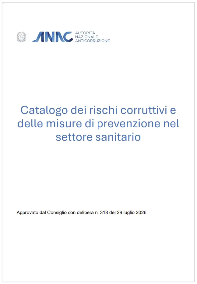 Catalogo dei rischi corruttivi e&nbsp;delle misure di prevenzione nel&nbsp;settore sanitario